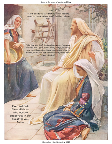 Martha and Mary Prayer Poster